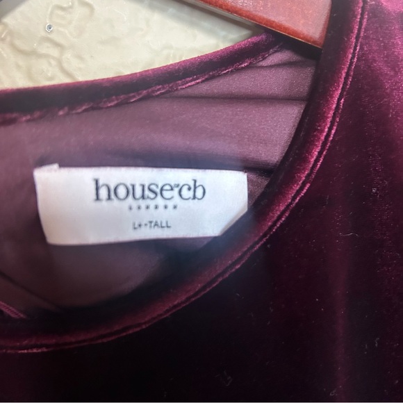 House of CB Lavinia Feather Trim velvet dress Large Tall dress lined - Picture 2 of 10